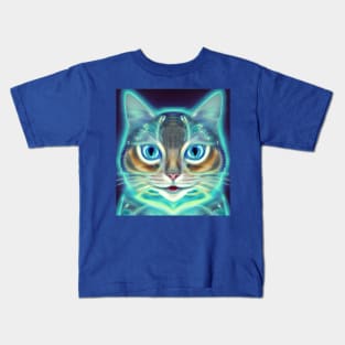 Kosmic Kitty (6) - Trippy Psychedelic Cat Kids T-Shirt